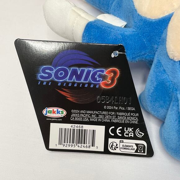 Sonic the Hedgehog & Shadow Plush Set of 2 | 10" Sega Stuffed Animals | NWT - Picture 7 of 13